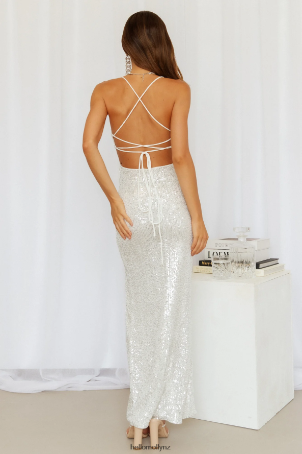 Hello Molly Glistening Skies Maxi Dress Silver PBN8866208 Clothing