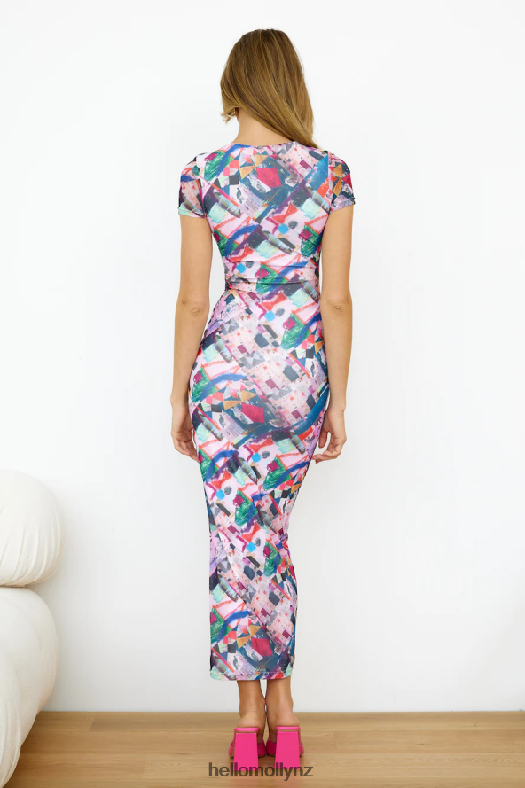 Hello Molly Glitch Mode Maxi Dress Pink PBN8866505 Clothing