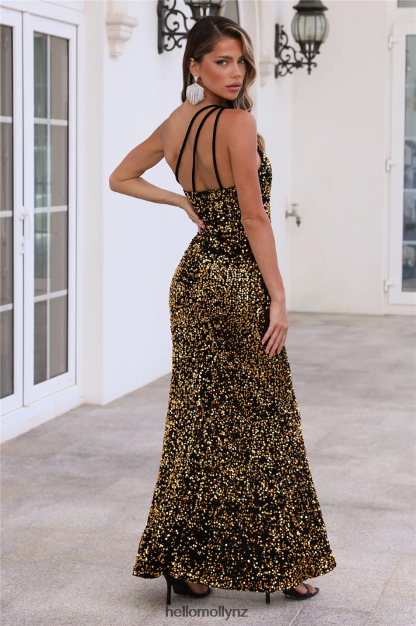 Hello Molly Golden Days Dancing Maxi Dress Black PBN8866150 Clothing