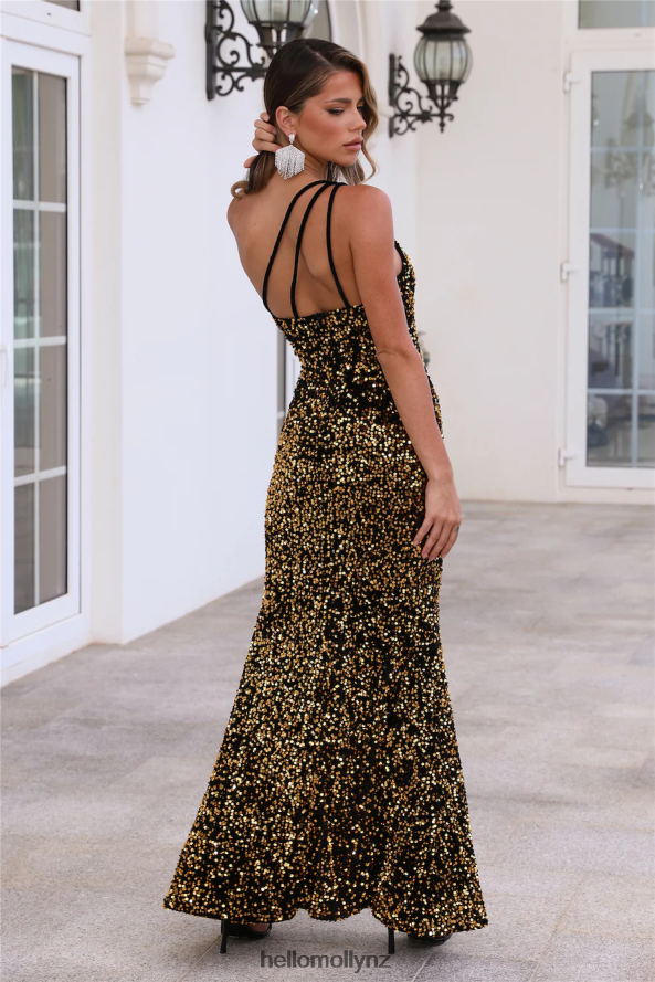 Hello Molly Golden Days Dancing Maxi Dress Black PBN8866150 Clothing