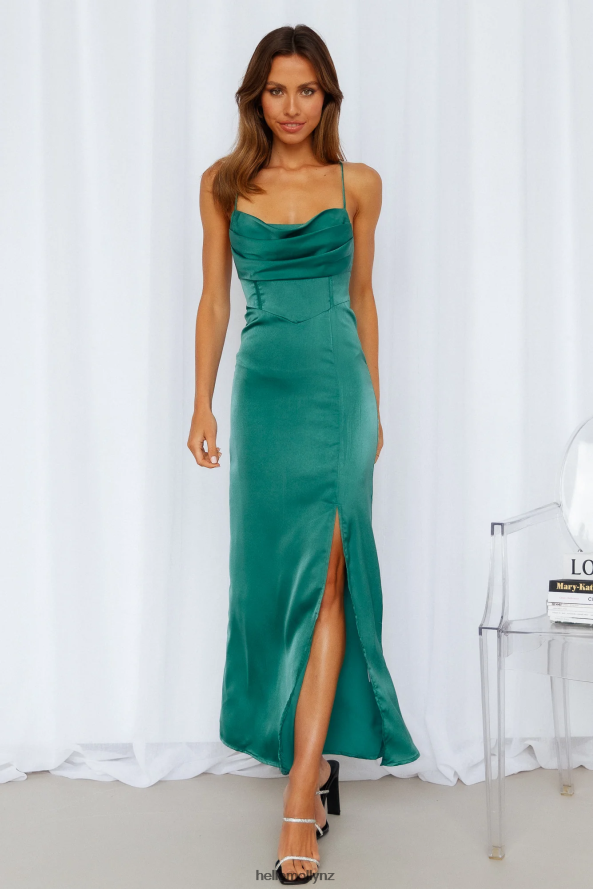 Hello Molly Golden Thoughts Maxi Dress Green PBN8866815 Clothing