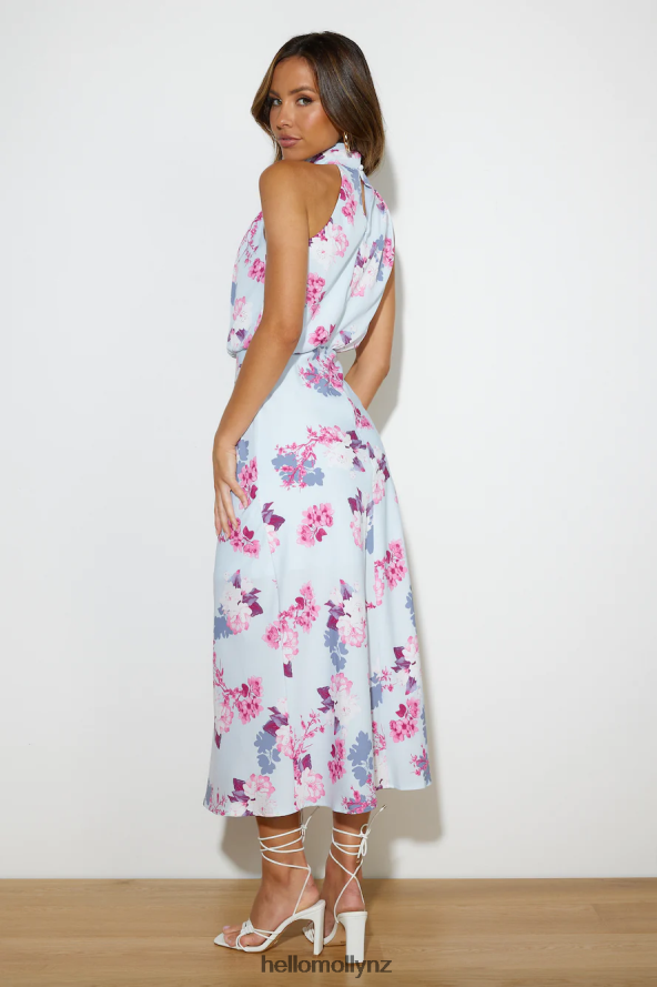 Hello Molly Got Me Looking Satin Maxi Dress Blue PBN8865829 Clothing