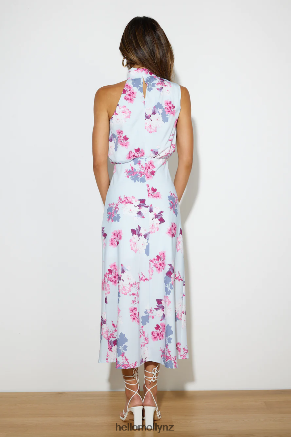 Hello Molly Got Me Looking Satin Maxi Dress Blue PBN8865829 Clothing