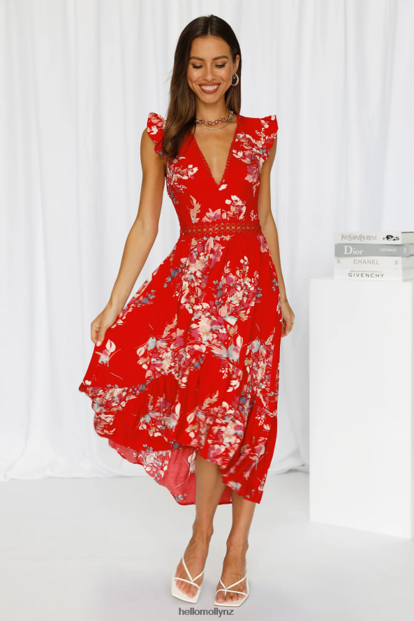 Hello Molly Harbour Side Fun Maxi Dress Red PBN8866787 Clothing