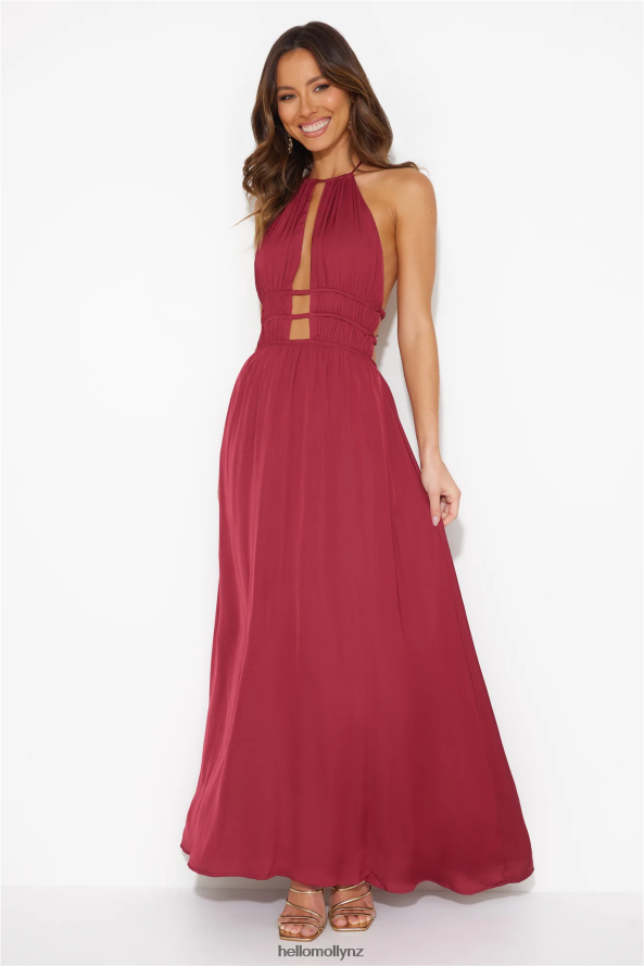 Hello Molly In The Maldives Maxi Dress Wine PBN8865693 Clothing