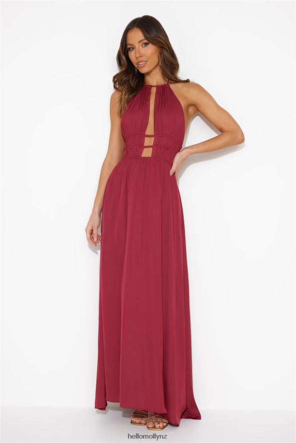 Hello Molly In The Maldives Maxi Dress Wine PBN8865693 Clothing