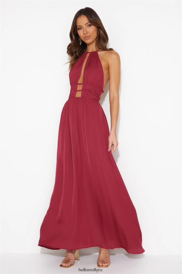 Hello Molly In The Maldives Maxi Dress Wine PBN8865693 Clothing