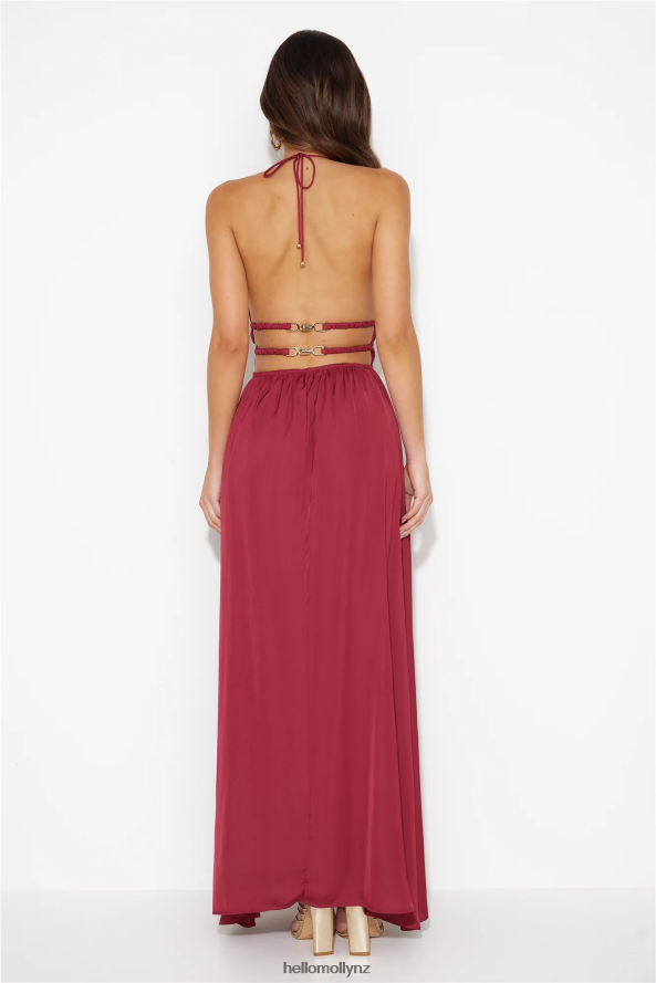 Hello Molly In The Maldives Maxi Dress Wine PBN8865693 Clothing