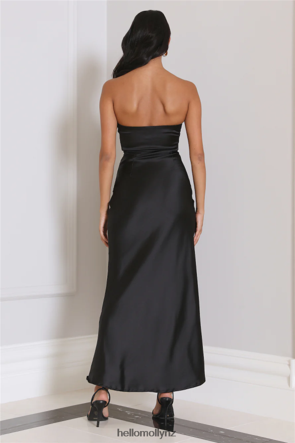 Hello Molly Loves Luxe Satin Maxi Dress Black PBN8866211 Clothing