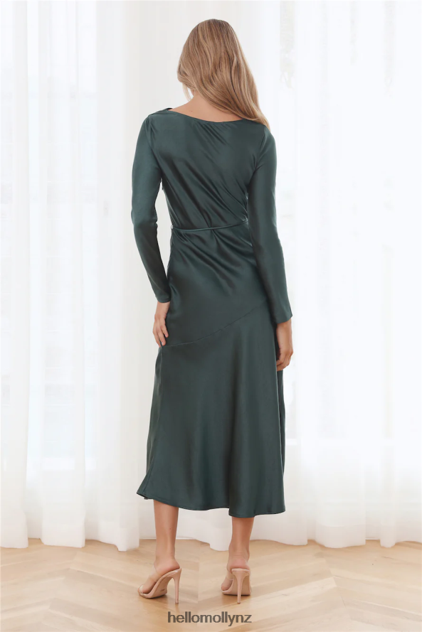 Hello Molly Luxury Invitation Satin Maxi Dress Forest Green PBN8865954 Clothing