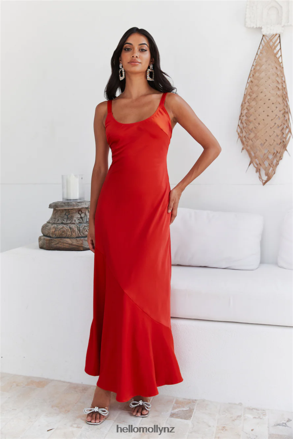Hello Molly Ocean Air Maxi Dress Tangerine PBN8866085 Clothing