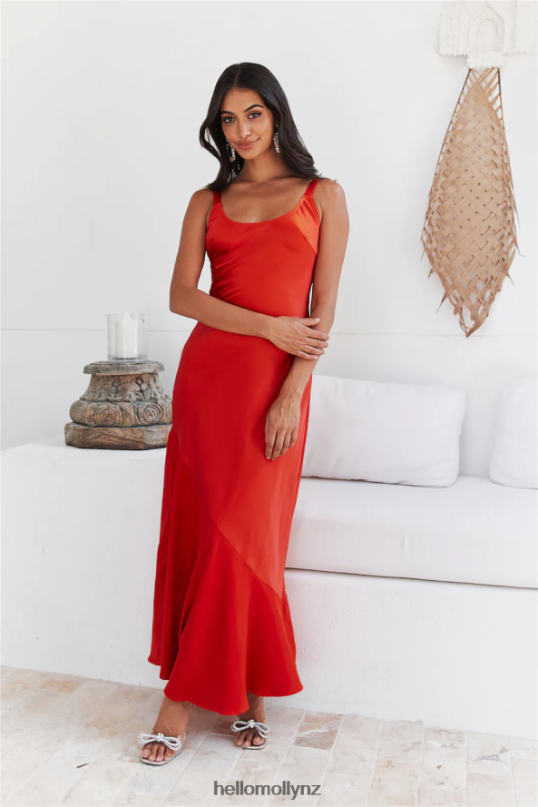 Hello Molly Ocean Air Maxi Dress Tangerine PBN8866085 Clothing