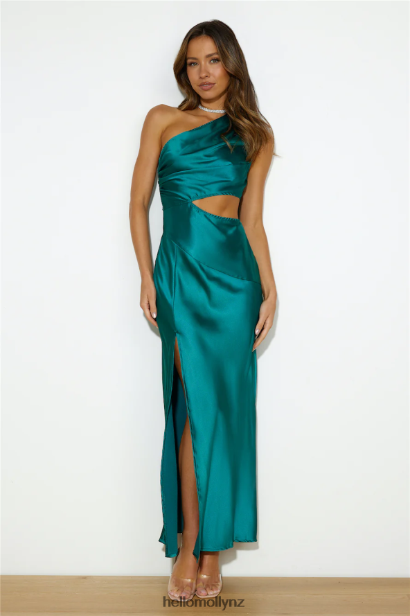Hello Molly Poker Play Satin Maxi Dress Forest Green PBN8865963 Clothing