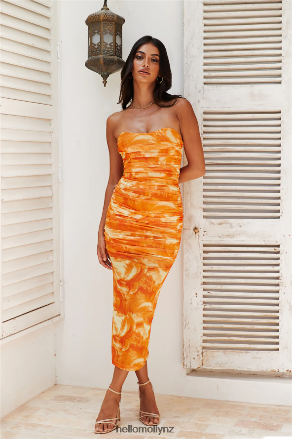 Hello Molly Snatched Look Maxi Dress Orange PBN8866028 Clothing