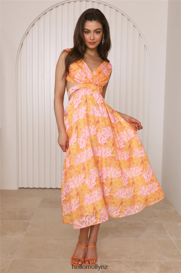 Hello Molly Speaking Truth Maxi Dress Orange PBN8861835 Clothing