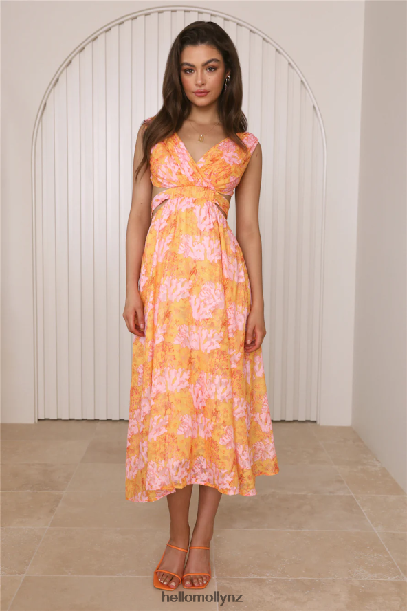 Hello Molly Speaking Truth Maxi Dress Orange PBN8861835 Clothing