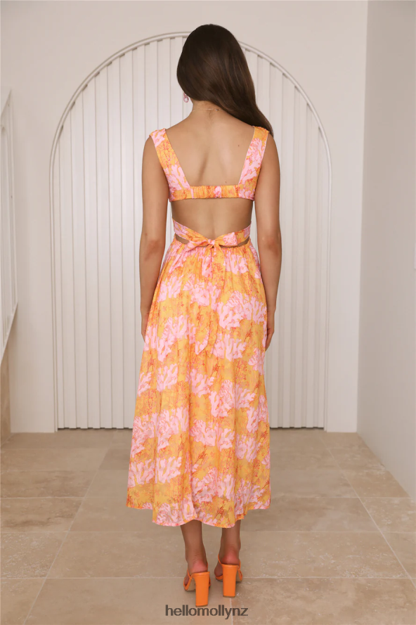 Hello Molly Speaking Truth Maxi Dress Orange PBN8861835 Clothing