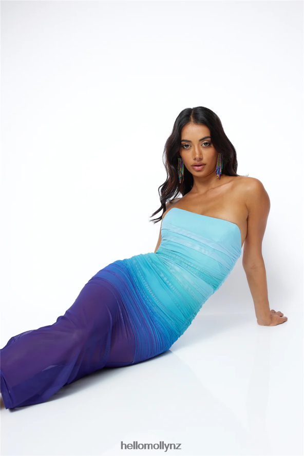 Hello Molly Splashing Out Mesh Maxi Dress Blue PBN8865947 Clothing