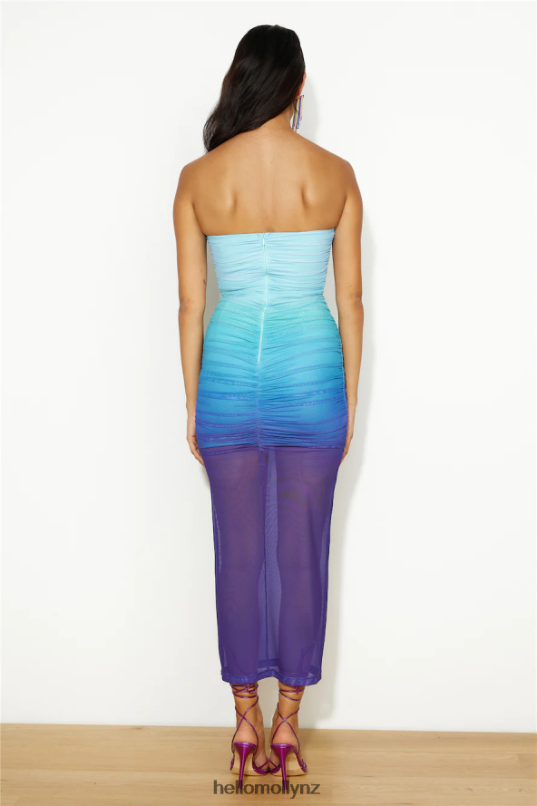 Hello Molly Splashing Out Mesh Maxi Dress Blue PBN8865947 Clothing