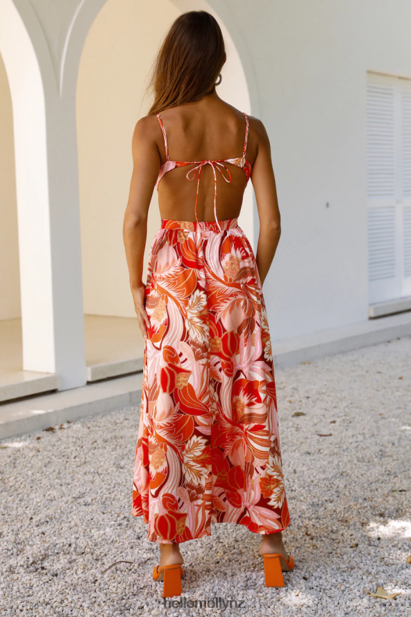 Hello Molly Strike Twice Maxi Dress Orange PBN8866750 Clothing