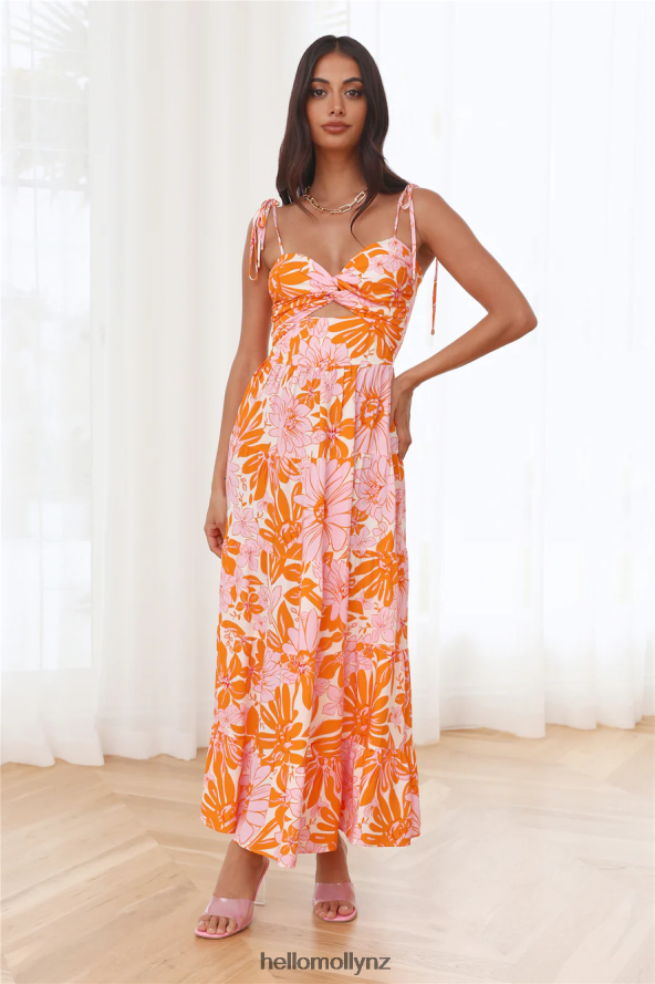 Hello Molly Summer Activity Maxi Dress Orange PBN8866012 Clothing