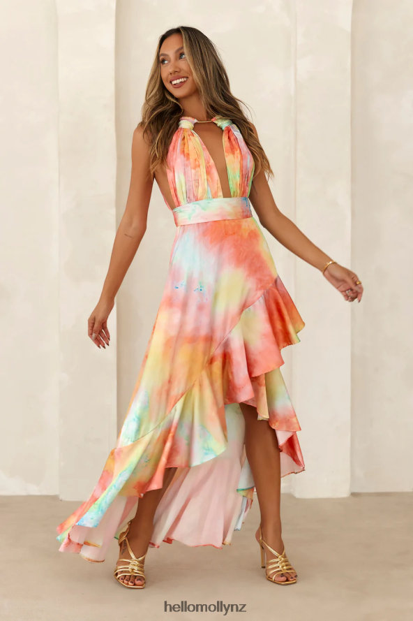 Hello Molly Sunset By The Sea Maxi Dress Coral PBN8865684 Clothing