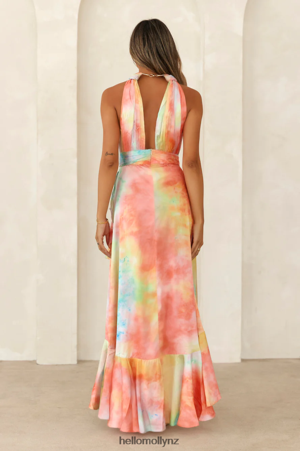 Hello Molly Sunset By The Sea Maxi Dress Coral PBN8865684 Clothing