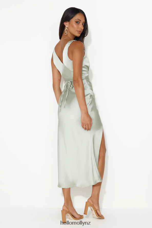 Hello Molly Accepting You Satin Midi Dress Sage PBN8865007 Clothing