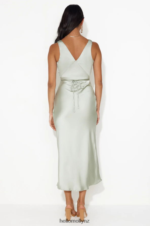 Hello Molly Accepting You Satin Midi Dress Sage PBN8865007 Clothing