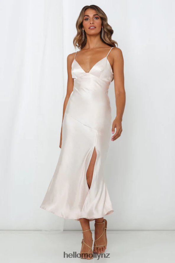 Hello Molly Asking For A Friend Midi Dress Champagne PBN8863561 Clothing