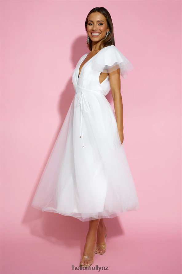 Hello Molly Bells Are Ringing Tulle Midi Dress White PBN8863933 Clothing