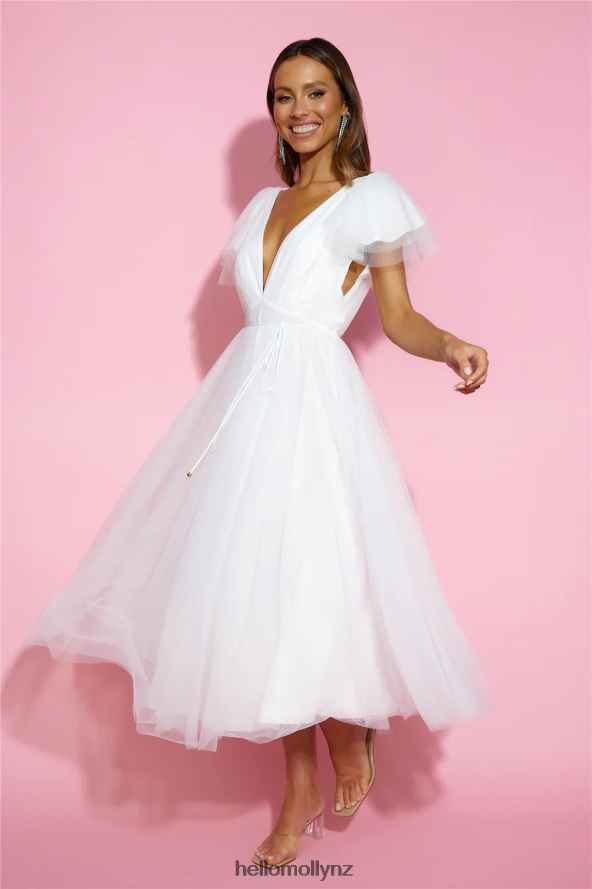 Hello Molly Bells Are Ringing Tulle Midi Dress White PBN8863933 Clothing