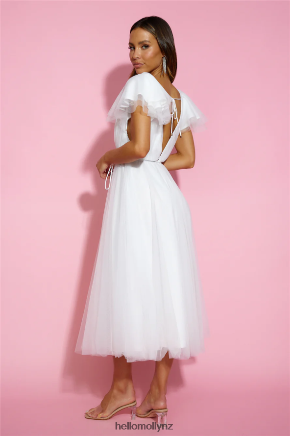 Hello Molly Bells Are Ringing Tulle Midi Dress White PBN8863933 Clothing