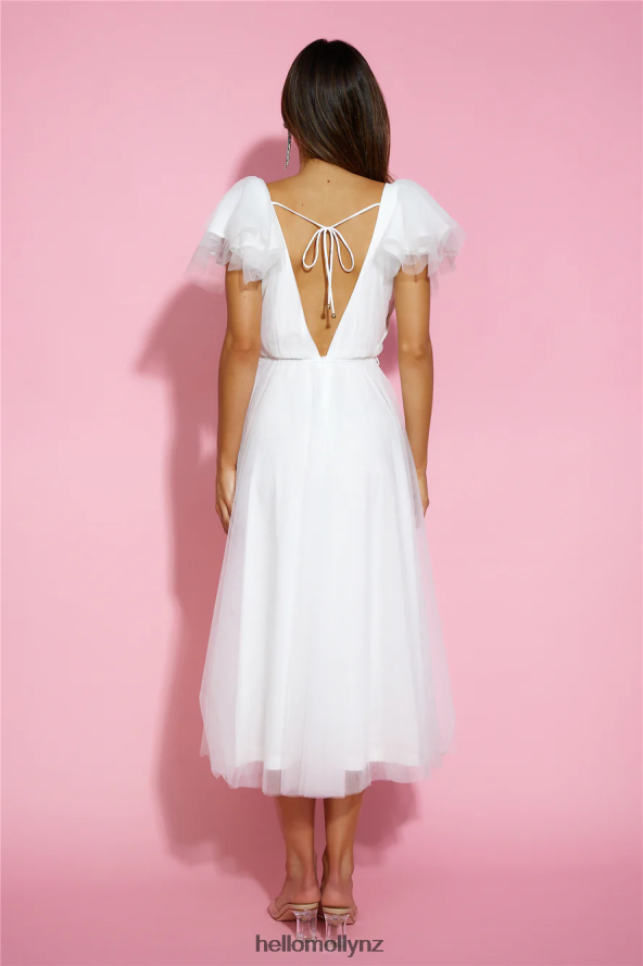 Hello Molly Bells Are Ringing Tulle Midi Dress White PBN8863933 Clothing