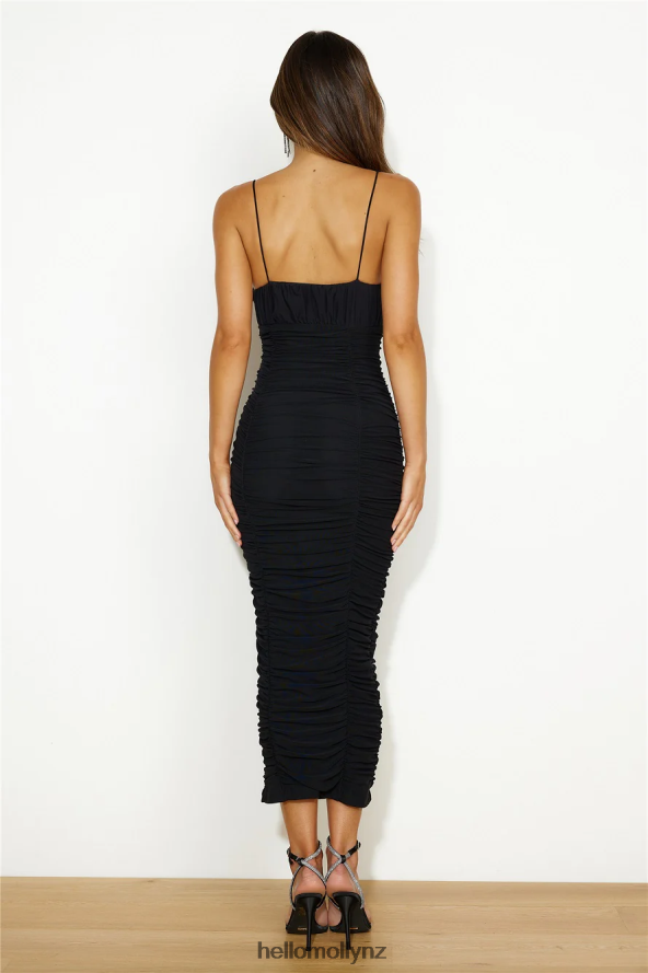 Hello Molly Bestie Loves Mesh Midi Dress Black PBN8864242 Clothing