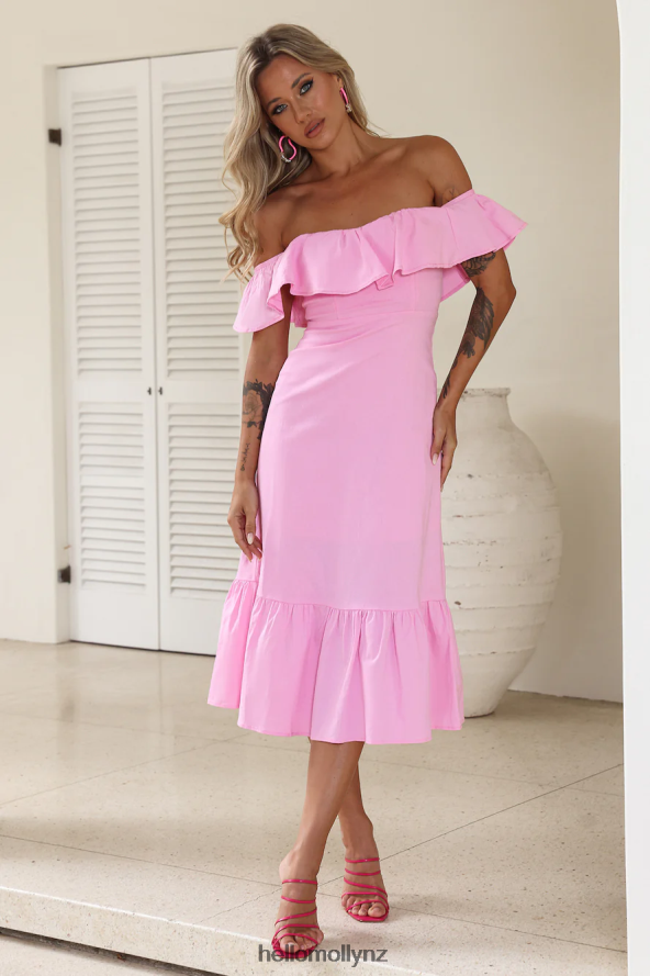 Hello Molly Bliss Abundance Midi Dress Pink PBN8864941 Clothing