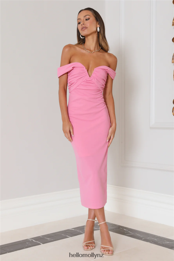 Hello Molly Bring The Style Midi Dress Pink PBN8864369 Clothing
