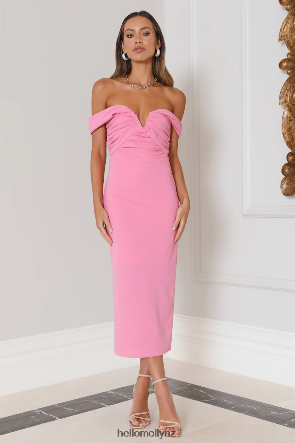 Hello Molly Bring The Style Midi Dress Pink PBN8864369 Clothing