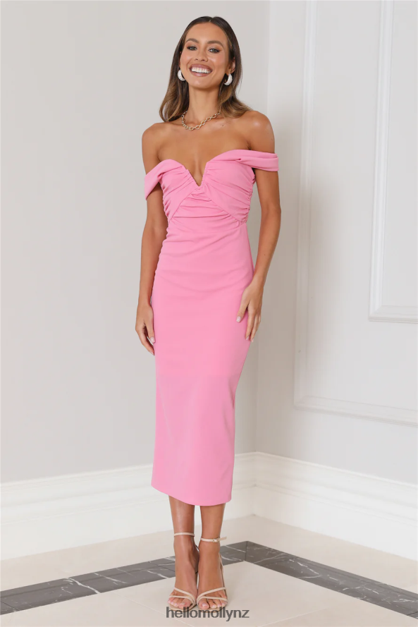 Hello Molly Bring The Style Midi Dress Pink PBN8864369 Clothing