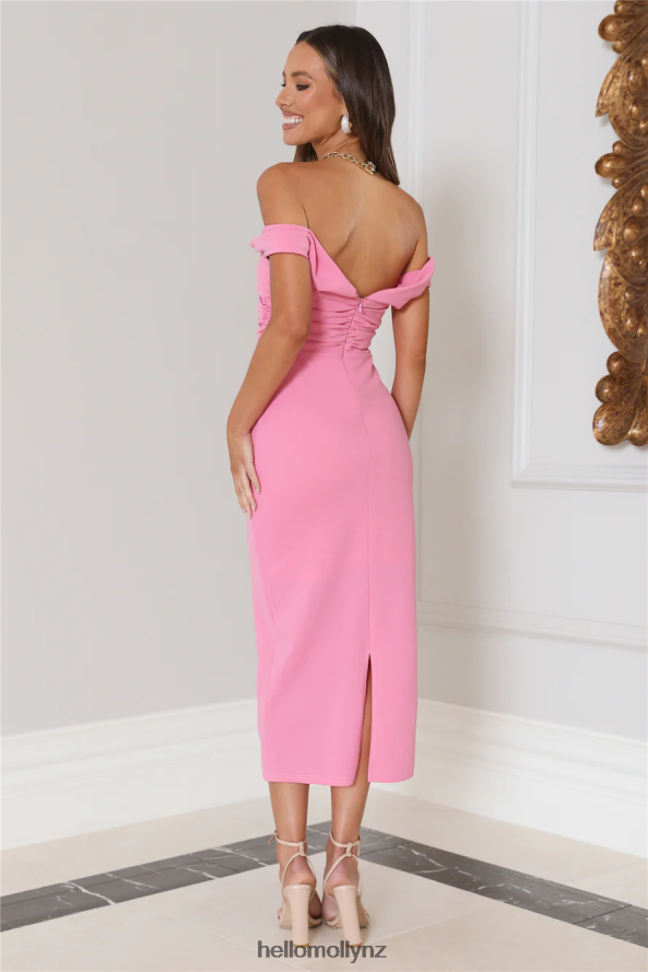 Hello Molly Bring The Style Midi Dress Pink PBN8864369 Clothing