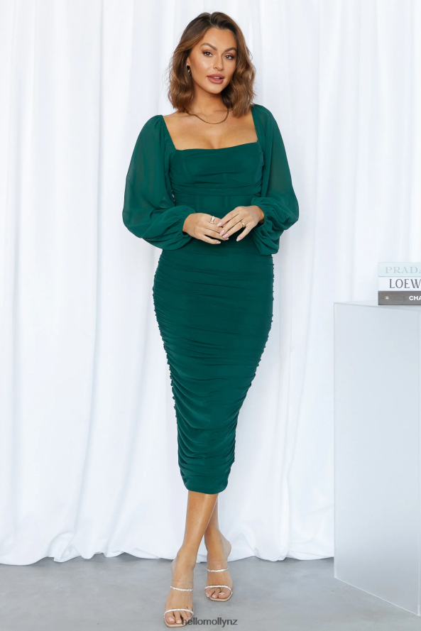 Hello Molly Brooklyn Love Midi Dress Emerald PBN8863797 Clothing
