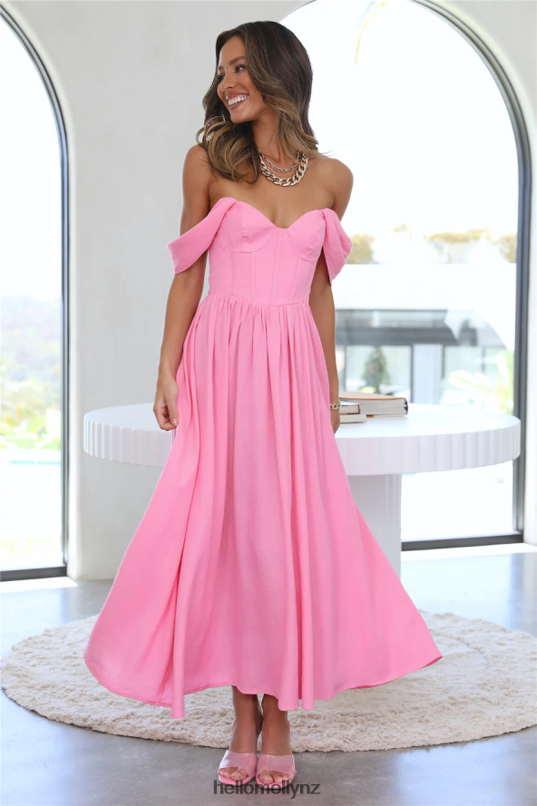 Hello Molly By The Villa Midi Dress Pink PBN8863842 Clothing