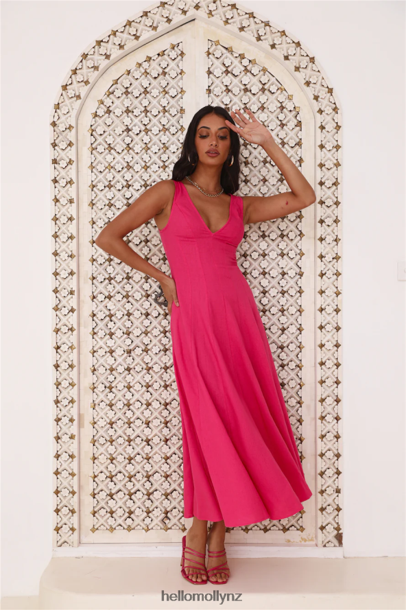 Hello Molly Dusk Soiree Midi Dress Pink PBN8864569 Clothing