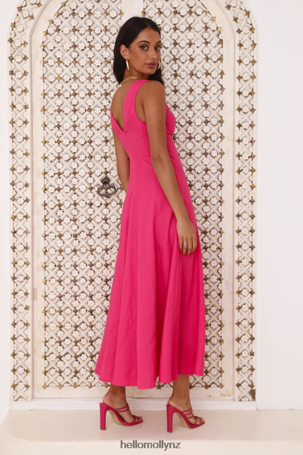 Hello Molly Dusk Soiree Midi Dress Pink PBN8864569 Clothing