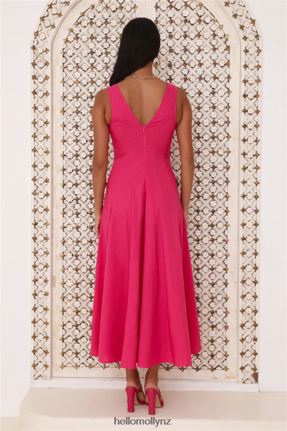 Hello Molly Dusk Soiree Midi Dress Pink PBN8864569 Clothing