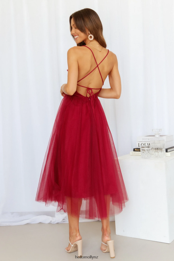 Hello Molly Fairy Vibes Midi Dress Wine PBN8863513 Clothing