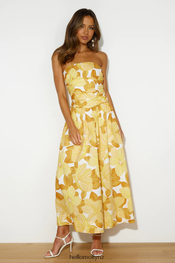 Hello Molly Field Of Sunflowers Midi Dress Yellow PBN8864666 Clothing