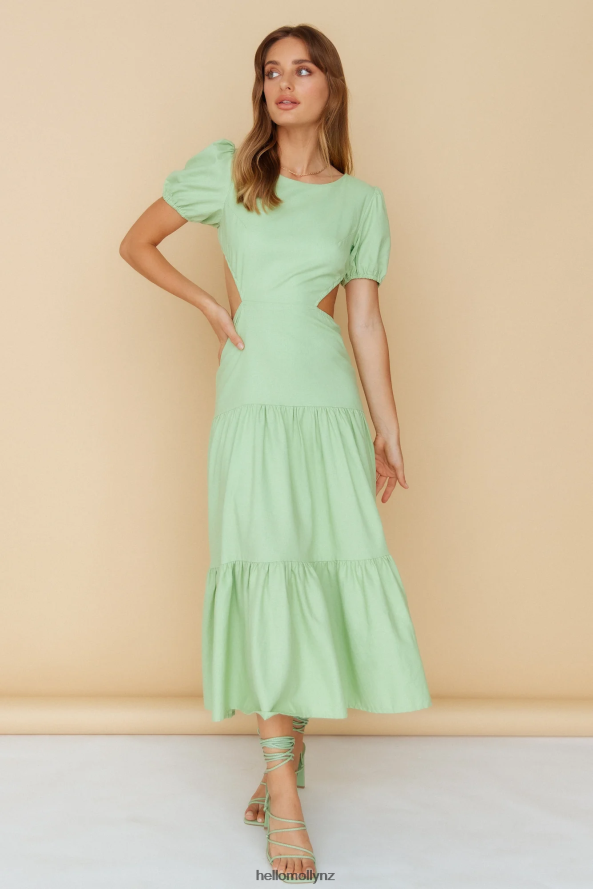Hello Molly Flow Down Gently Midi Dress Green PBN8864923 Clothing