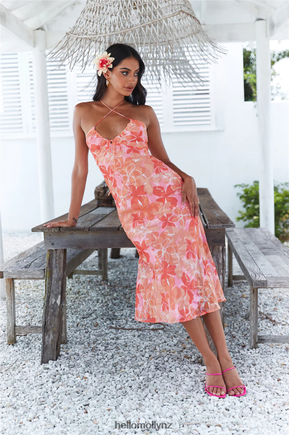 Hello Molly Flowery Wonderland Midi Dress Pink PBN8864493 Clothing