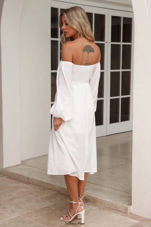 Hello Molly Fun Lover Midi Dress White PBN8864819 Clothing